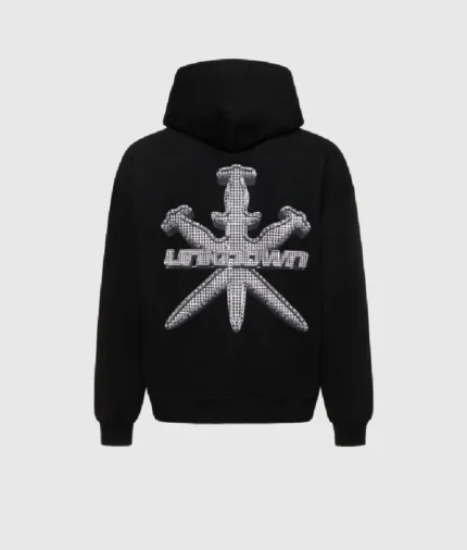 Unknown Iced Out Style Dagger Hoodie Black