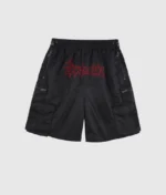 Unknown London Embroidered Nylon Shorts Black