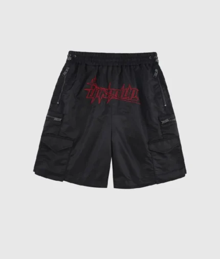 Unknown London Embroidered Nylon Shorts Black